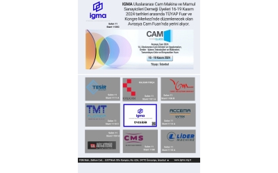 IGMA Avrasya Cam 2024 - Uluslararası Cam Ürünleri ve Uygulamaları, Üretim – İşleme Teknolojileri ve Makineleri, Tamamlayıcı Ürün ve Kimyasalları Fuarı'nda